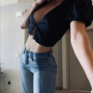 Danielle Bernstein satin crop
